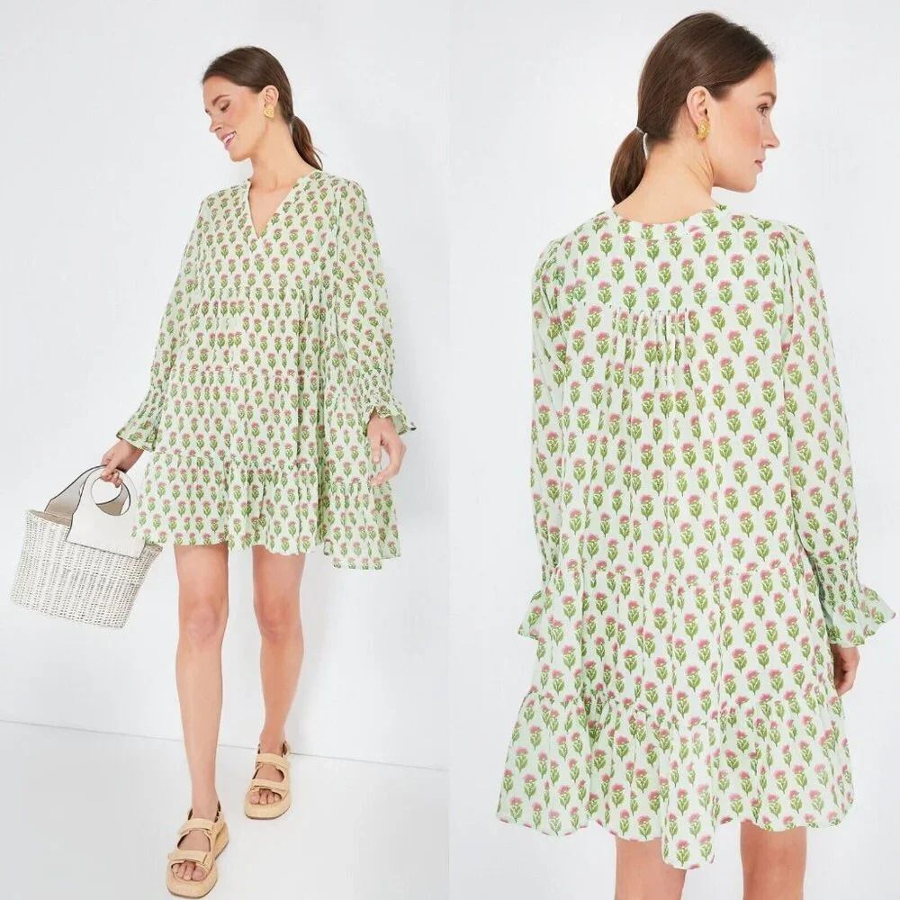 Tuckernuck Green and Pink Mini Dress